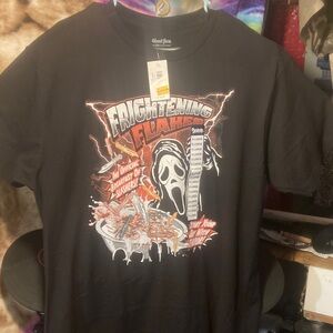 Black Graphic T-Shirt ghost face